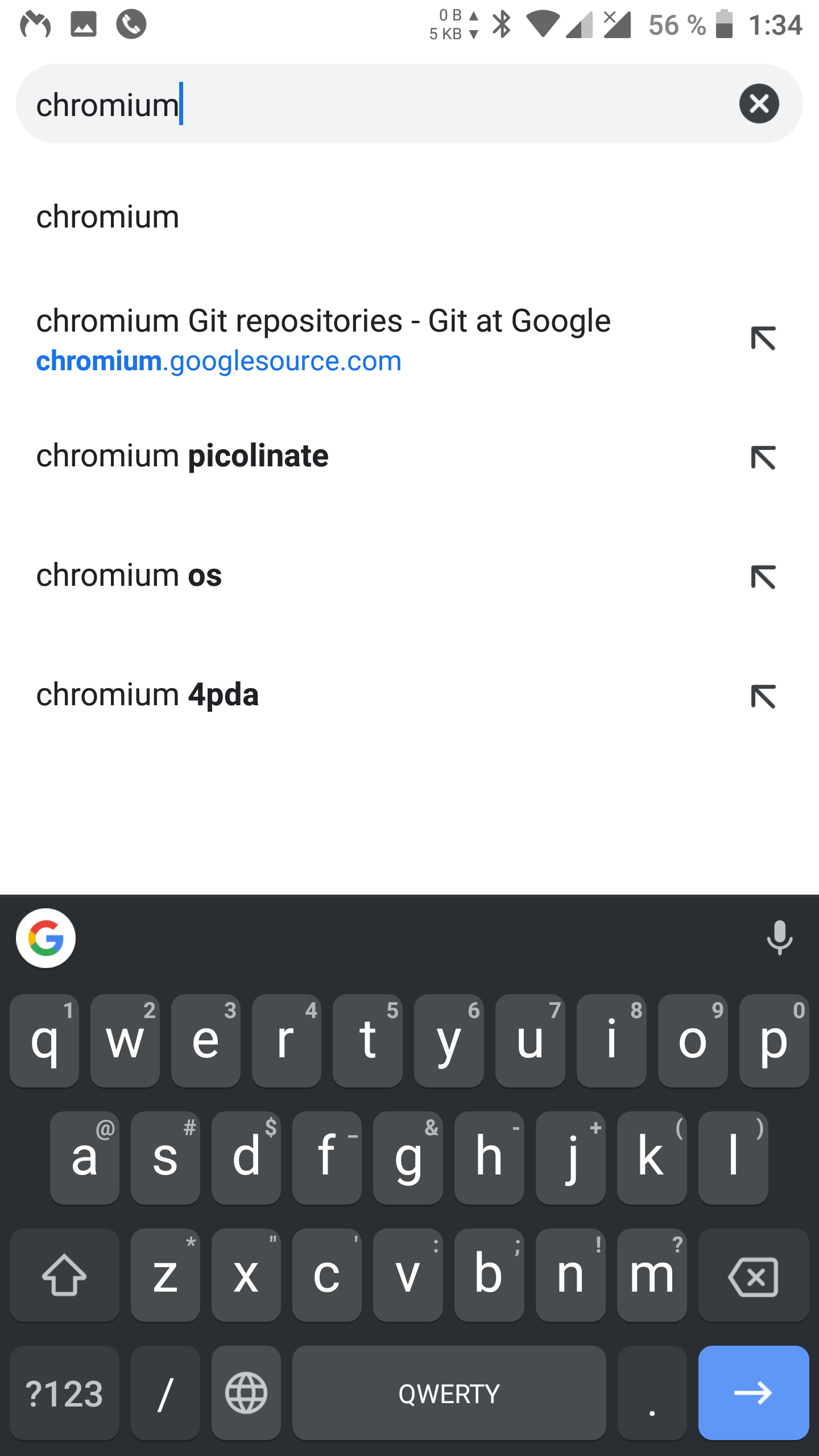 Поиск в Chromium